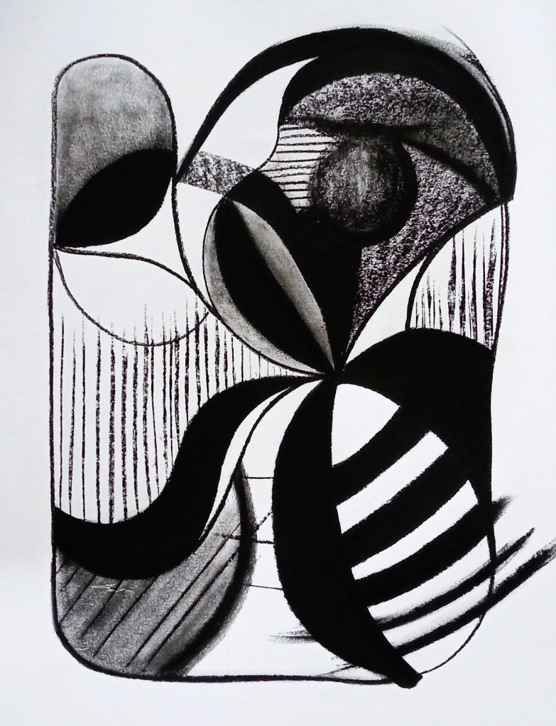 dessin au fusain, œuvre original de Rosa Najdovski